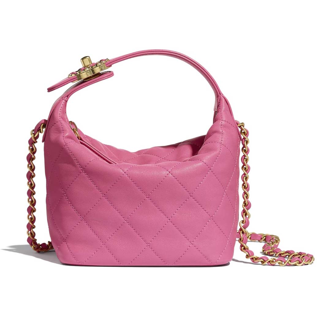 Chanel AS3631 2022 new hippie underarm Hobo bag Lambskin Pink -  lushenticbags