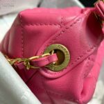 Chanel Women Small Hobo Bag in Lambskin Leather-Pink - immagine 9