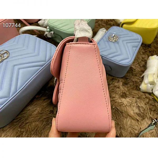 Gucci GG Women GG Marmont Mini Top Handle Bag-Pink (4)