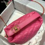 Chanel Women Small Hobo Bag in Lambskin Leather-Pink - immagine 6