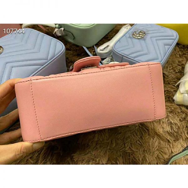 Gucci GG Women GG Marmont Mini Top Handle Bag-Pink (5)