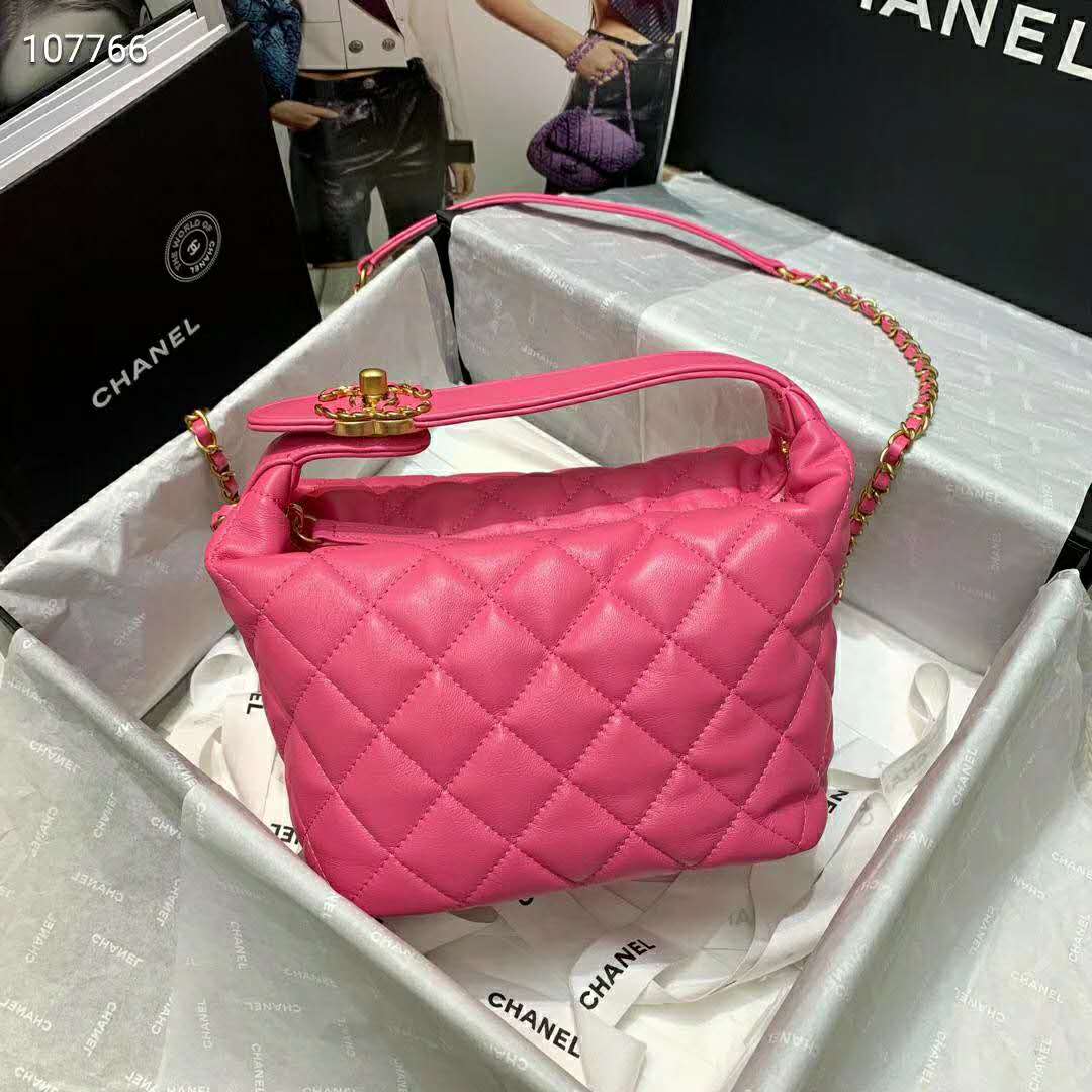 Replica Chanel Small Lambskin Hobo Bag AS1745 Pink