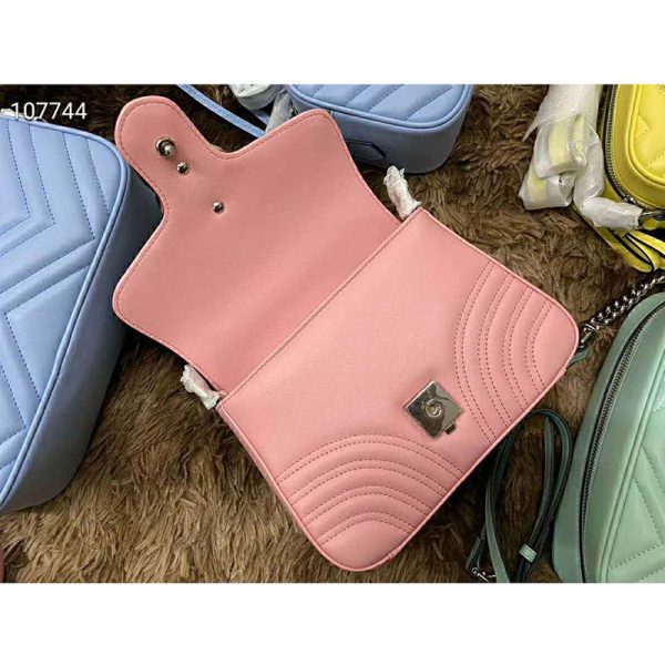 Gucci GG Women GG Marmont Mini Top Handle Bag-Pink (7)