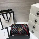 Gucci GG Women GG Marmont Small Shoulder Bag Black Leather - Image 3