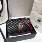 Gucci GG Women GG Marmont Small Shoulder Bag Black Leather - Image 2