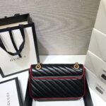 Gucci GG Women GG Marmont Small Shoulder Bag Black Leather - Image 5