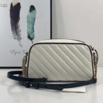 Gucci GG Women GG Marmont Small Shoulder Bag White Diagonal Matelassé - Bild 5