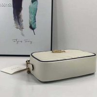 Gucci GG Women GG Marmont Small Shoulder Bag White Diagonal Matelassé