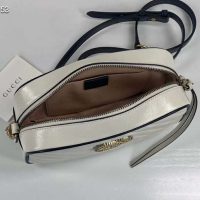 Gucci GG Women GG Marmont Small Shoulder Bag White Diagonal Matelassé