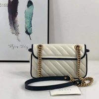 Gucci GG Women GG Marmont Small Shoulder Bag White Diagonal Matelassé Quilted