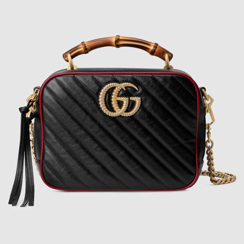 Gucci GG Women GG Marmont Small Shoulder Bag with Bamboo - LULUX