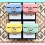 Gucci GG Women GG Marmont Super Mini Bag Blue Matelassé Chevron - Image 7