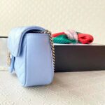 Gucci GG Women GG Marmont Super Mini Bag Blue Matelassé Chevron - Image 4