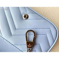 Gucci GG Women GG Marmont Super Mini Bag Blue Matelassé Chevron