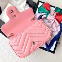 Gucci GG Women GG Marmont Super Mini Bag Pink Matelassé Chevron