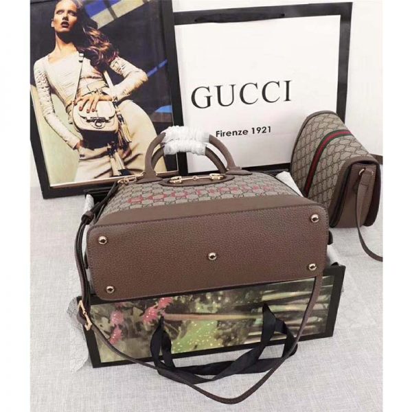 Gucci GG Women Gucci 1955 Horsebit Medium Top Handle Bag (8)