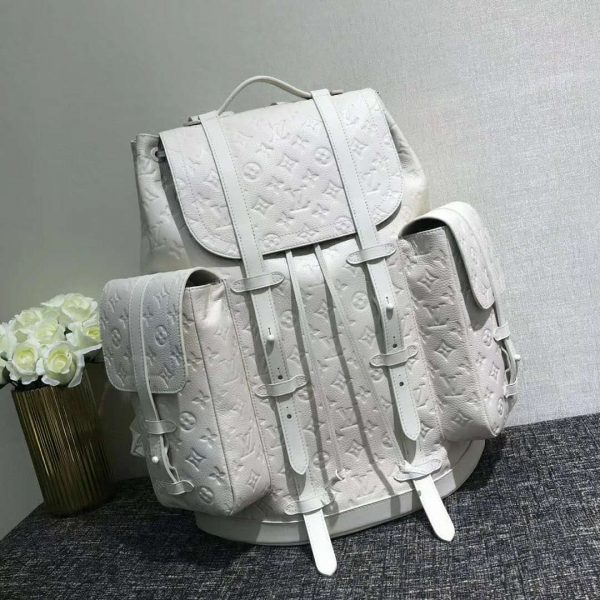 Louis Vuitton LV Men Christopher PM Backpack Taurillon Cowhide-White (2)
