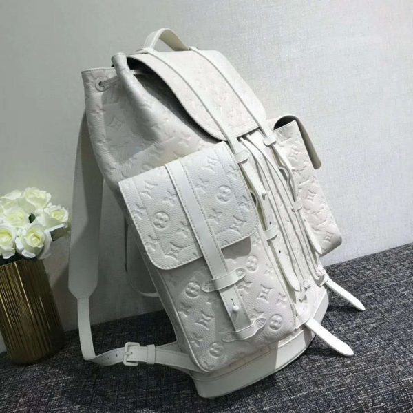 Louis Vuitton LV Men Christopher PM Backpack Taurillon Cowhide-White (3)