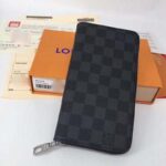 Louis Vuitton LV Unisex Brazza Wallet Damier Infini Onyx Silver Leather – Bild 4