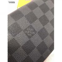 Louis Vuitton LV Unisex Brazza Wallet Damier Infini Onyx Silver Leather