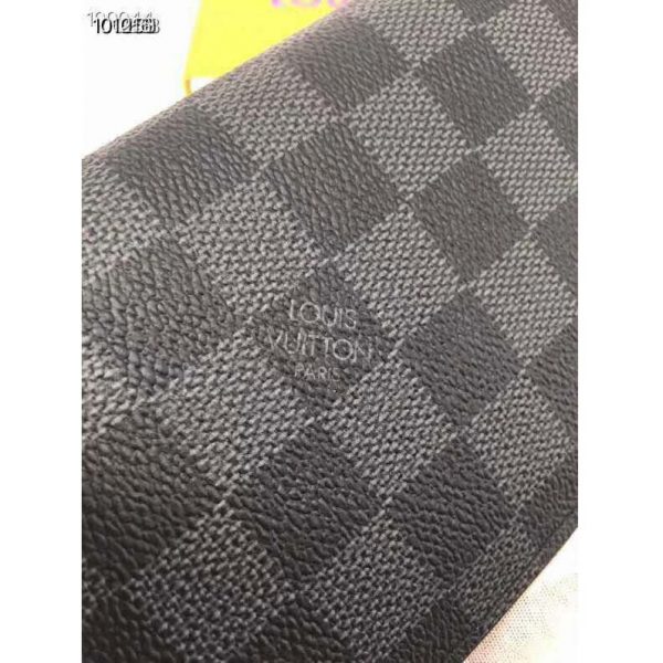 Louis Vuitton LV Unisex Brazza Wallet Damier Infini Onyx Silver Leather (8)