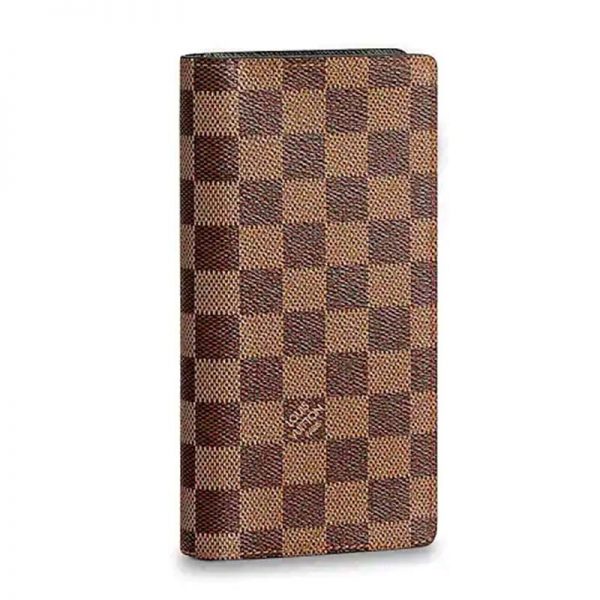 Louis Vuitton LV Unisex Brazza Wallet Iconic Damier Ebène-Brown