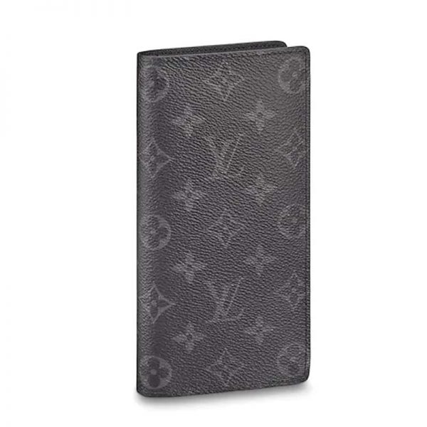 Louis Vuitton LV Unisex Brazza Wallet Monogram Eclipse Canvas-Grey