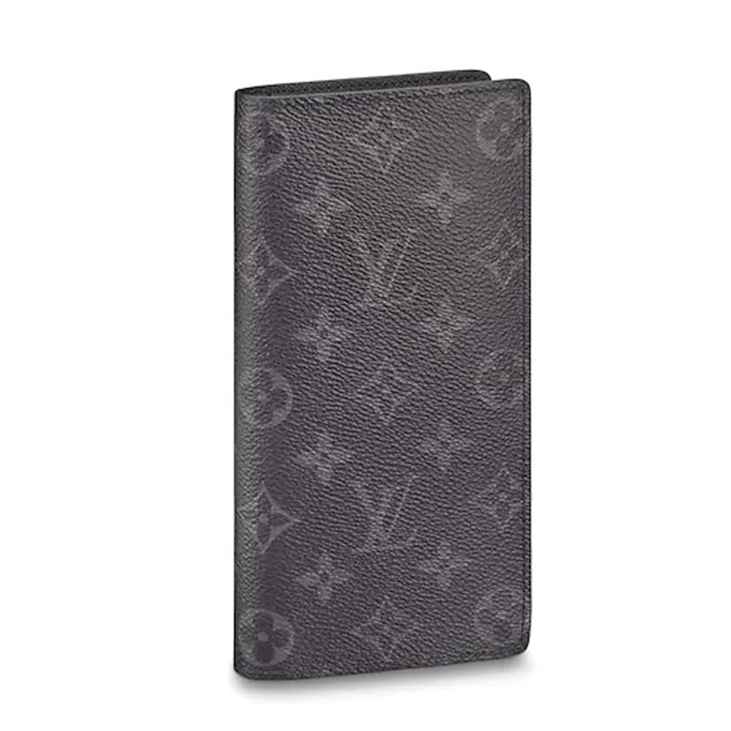 Louis Vuitton LV Unisex Brazza Wallet Monogram Eclipse Canvas-Grey - LULUX