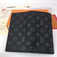 Louis Vuitton LV Unisex Brazza Wallet Monogram Eclipse Canvas-Grey