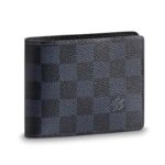 Louis Vuitton LV Unisex Multipelplånbok Damier Cobalt Canvas-Grå