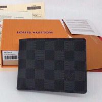 Louis Vuitton LV Unisex Multiple Wallet Damier Cobalt Canvas-Grey