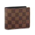Louis Vuitton LV Unisex Multipelplånbok Damier Ebène Canvas-Brown