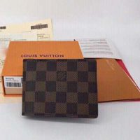 Louis Vuitton LV Unisex Multiple Wallet Damier Ebène Canvas-Brown