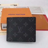 Louis Vuitton LV Unisex Multiple Wallet Monogram Eclipse Canvas-Grey