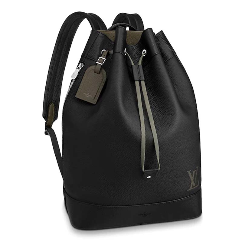 Louis Vuitton LV Unisex Noé Backpack Taurillon Leather-Black LULUX