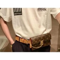 Louis Vuitton LV Unisex S Lock Belt Pouch GM PM MM-Brown