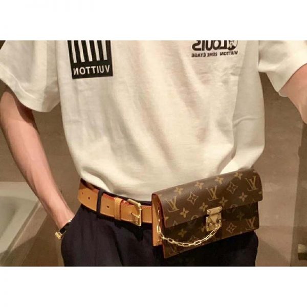 Louis Vuitton LV Unisex S Lock Belt Pouch GM PM MM-Brown (16)
