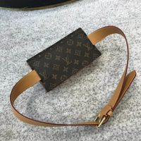 Louis Vuitton LV Unisex S Lock Belt Pouch GM PM MM-Brown