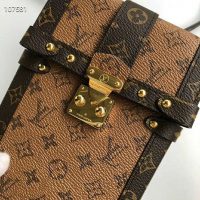 Louis Vuitton LV Unisex Vertical Trunk Pochette Monogram Coated Canvas-Brown