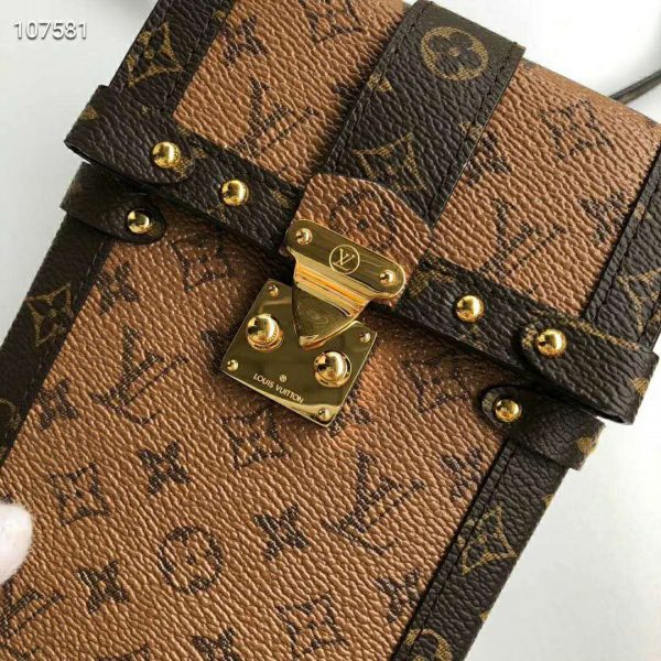 Louis Vuitton LV Unisex Vertical Trunk Pochette Monogram Coated Canvas-Brown (2)