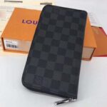 Louis Vuitton LV Unisex Zippy Vertical Wallet Damier Graphite Canvas – Image 4