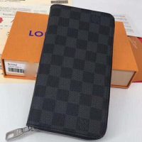 Louis Vuitton LV Unisex Zippy Vertical Wallet Damier Graphite Canvas