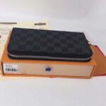 Louis Vuitton LV Unisex Zippy Vertical Wallet Damier Graphite Canvas – Image 3