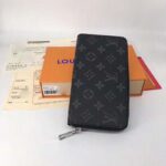 Louis Vuitton LV Unisex Zippy Vertical Wallet Monogram Eclipse Canvas – Image 2