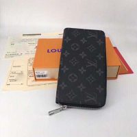 Louis Vuitton LV Unisex Zippy Vertical Wallet Monogram Eclipse Canvas