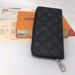 Louis Vuitton LV Unisex Zippy Vertical Wallet Monogram Eclipse Canvas – Image 5