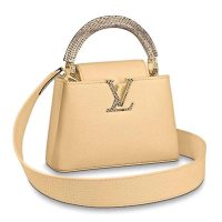 Louis Vuitton LV Women Capucines Mini Handbag Taurillon Ayers Snakeskin-Blue