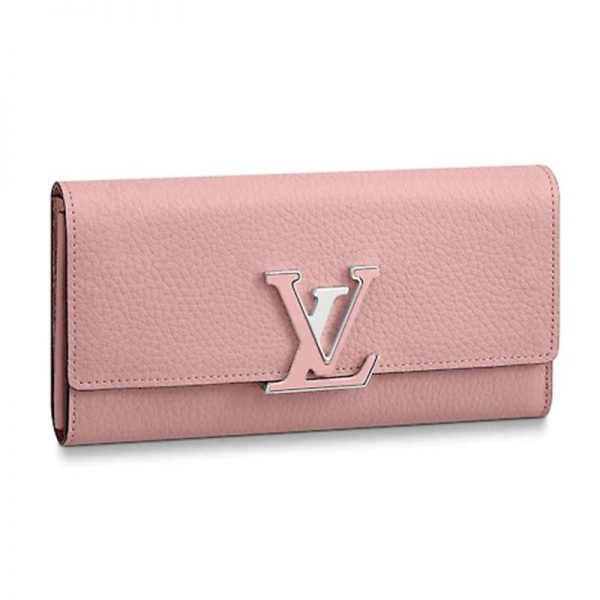 Louis Vuitton LV Women Capucines Wallet in Taurillon Leather-Pink