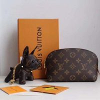 Louis Vuitton LV Women Cosmetic Pouch in Monogram Canvas-Brown (1)