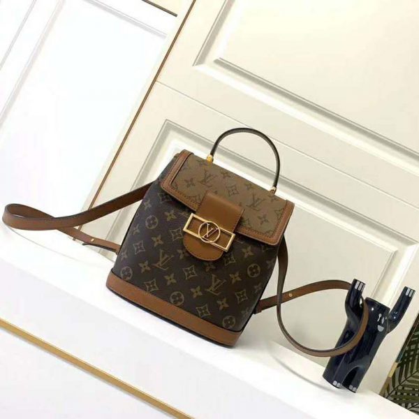 Louis Vuitton LV Women Dauphine Backpack PM Monogram Canvas-Brown (3)